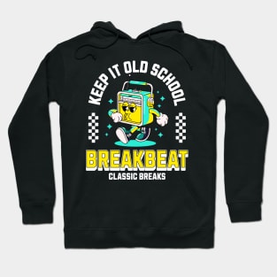 BREAKBEAT  - Keep It Old School Mascot (white/blue) Hoodie